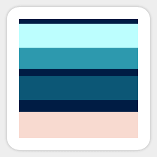 A remarkable tranquility of Oxford Blue, Blue Sapphire, Christmas Blue, Pale Cyan and Champagne Pink stripes. Sticker